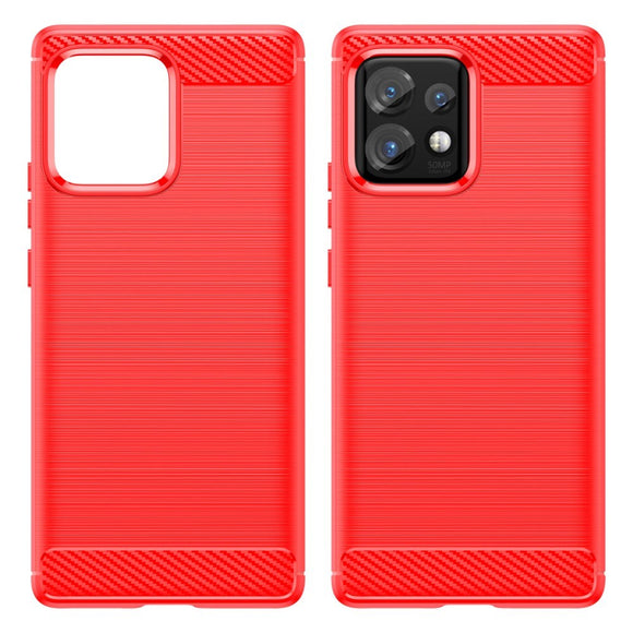 Motorola Edge 40 Pro Brushed Carbon Fiber Cover - Rød