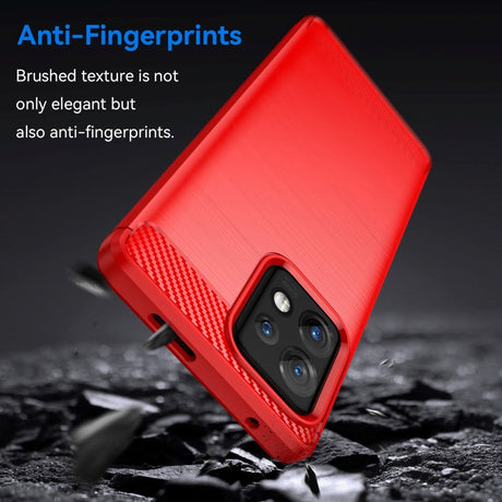 Motorola Edge 40 Pro Brushed Carbon Fiber Cover - Rød
