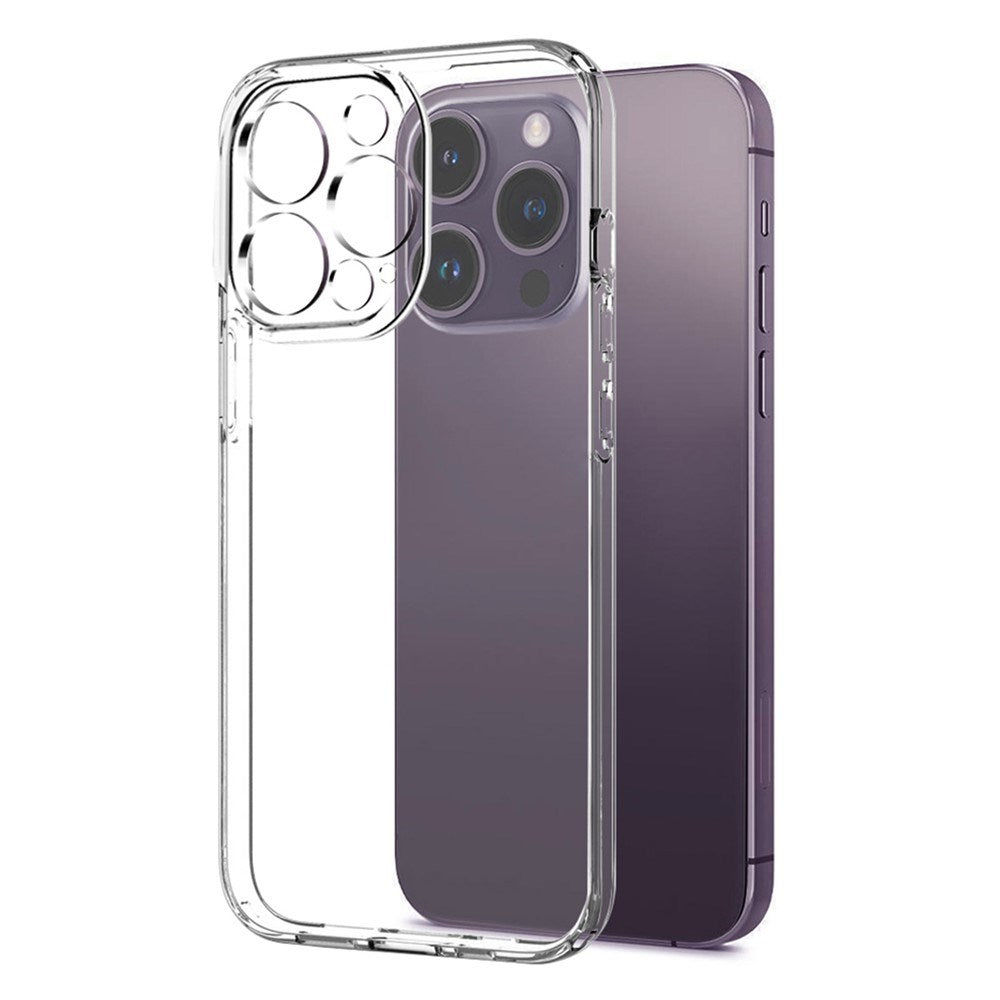 NORTHJO iPhone 14 Pro 2-i-1 Sæt Fleksibelt Plast Cover m. Hærdet Beskyttelsesglas - Gennemsigtig