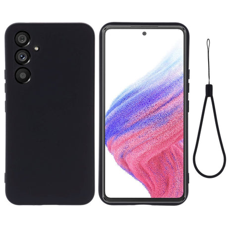 Samsung Galaxy A54 (5G) Liquid Silikone Cover m. Strop - Sort