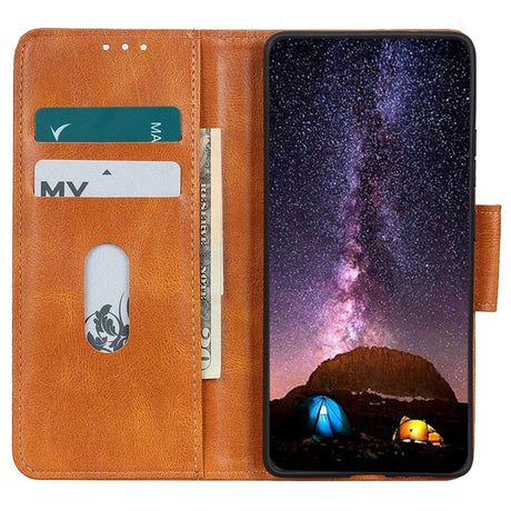 Motorola Edge 40 Pro Læder Cover m. Pung & Ståfunktion - Brun