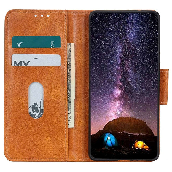 Motorola Edge 40 Pro Læder Cover m. Pung & Ståfunktion - Brun