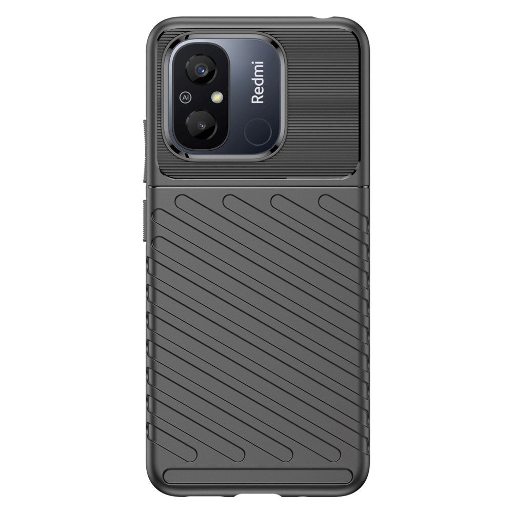 Xiaomi Redmi 12C Thunder Series Twill Plastik Cover - Sort