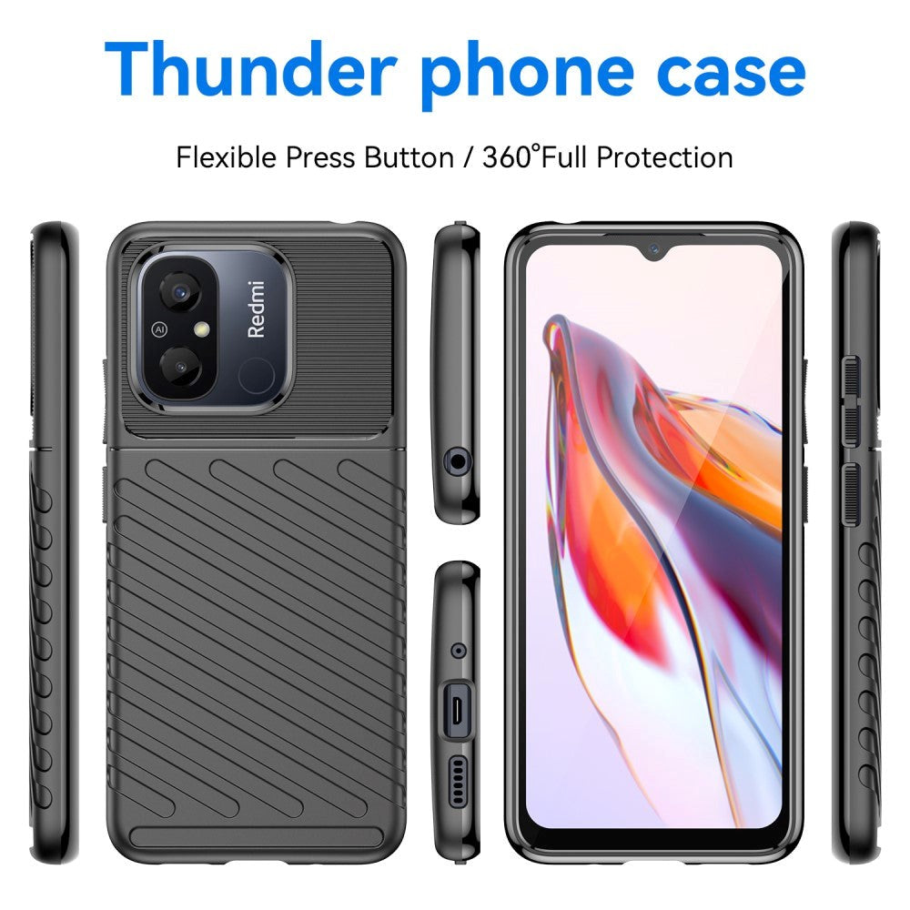 Xiaomi Redmi 12C Thunder Series Twill Plastik Cover - Sort