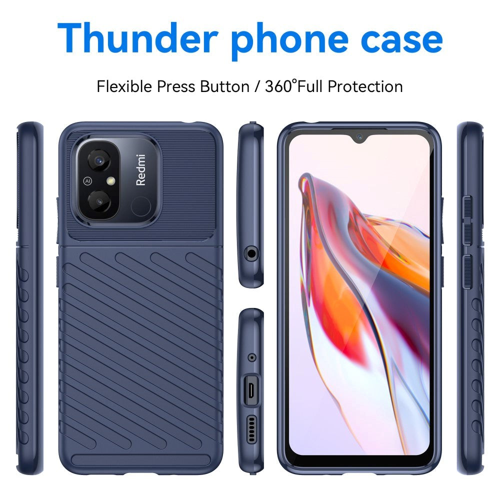 Xiaomi Redmi 12C Thunder Series Twill Plastik Cover - Blå