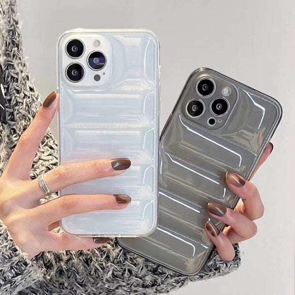 iPhone 14 Pro 3D Fleksibelt Plastik Cover - Sort / Gennemsigtig