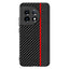 One Plus 11 Carbon Fiber Læderbetrukket Cover - Sort / Rød