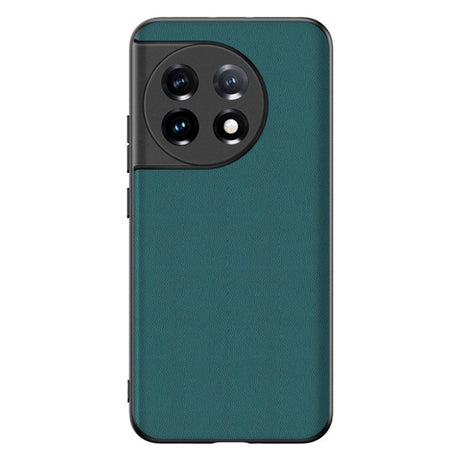One Plus 11 Carbon Fiber Læderbetrukket Cover - Grøn
