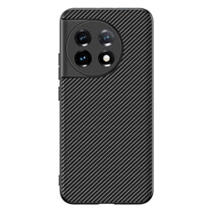 One Plus 11 Carbon Fiber Læderbetrukket Cover - Sort / Grå