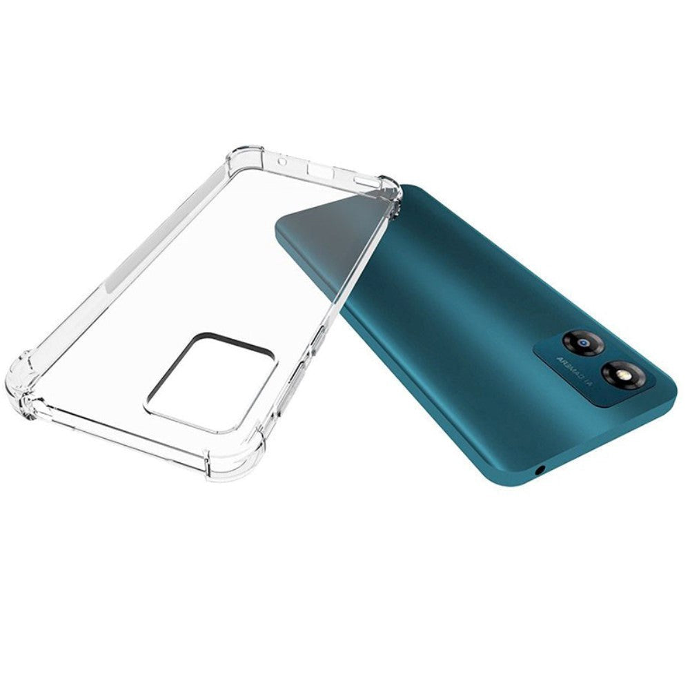 Motorola Moto E13 Shock-Proof Fleksibelt Plastik Cover - Gennemsigtig