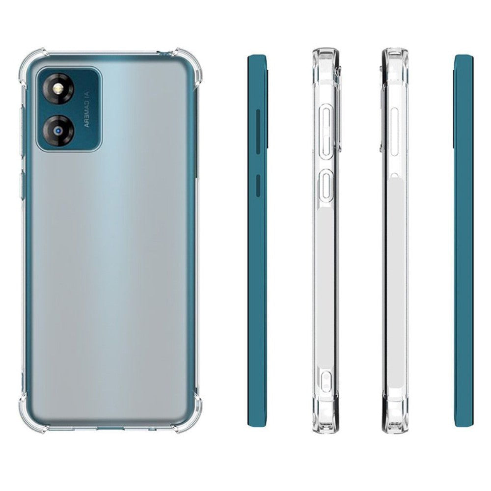 Motorola Moto E13 Shock-Proof Fleksibelt Plastik Cover - Gennemsigtig