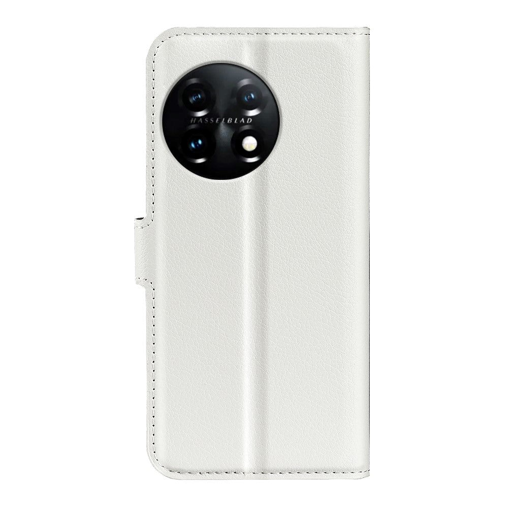 OnePlus 11 Litchi Læder Cover m. Pung - Hvid