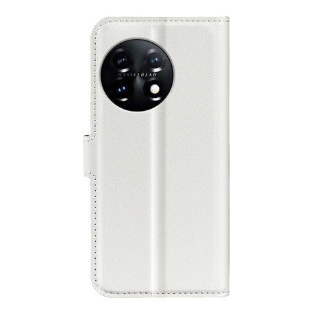 OnePlus 11 Litchi Læder Cover m. Pung - Hvid