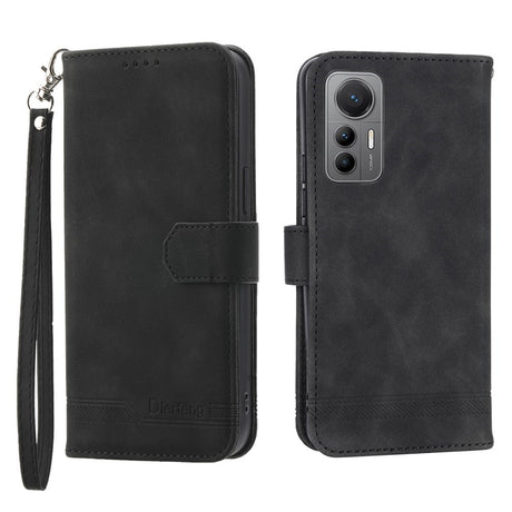 EIDERWOOD Xiaomi 12 Pro Kunstlæder Cover m. Pung og Strop - Sort