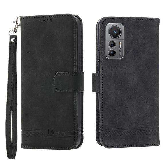 EIDERWOOD Xiaomi 12 Pro Kunstlæder Cover m. Pung og Strop - Sort