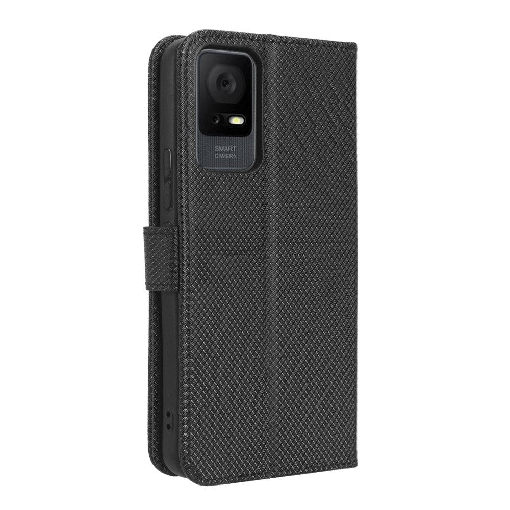 TCL 405 / 406 / 408 / T506D Læder Cover m. Diamant Tekstur - Sort
