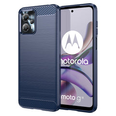 Motorola Moto G13 / G23 Brushed Carbon Fiber Cover - Blå