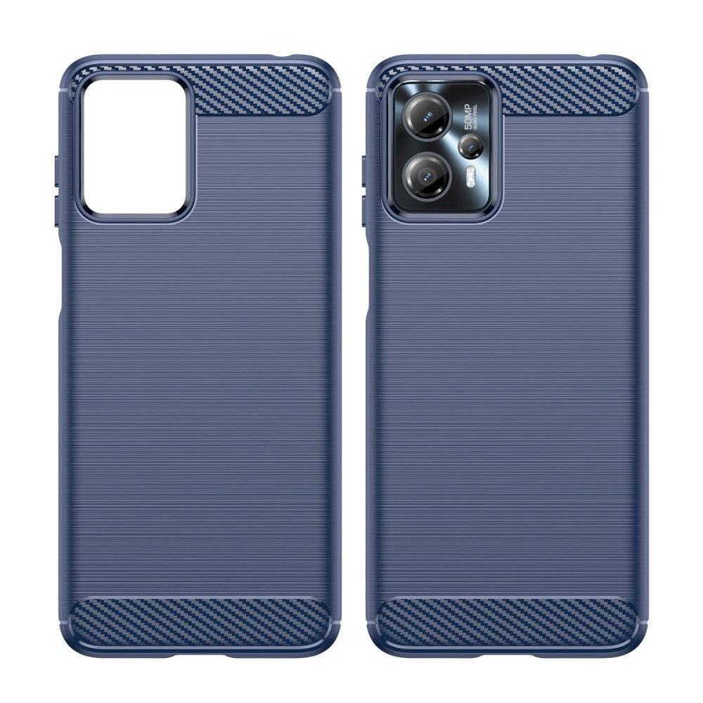 Motorola Moto G13 / G23 Brushed Carbon Fiber Cover - Blå