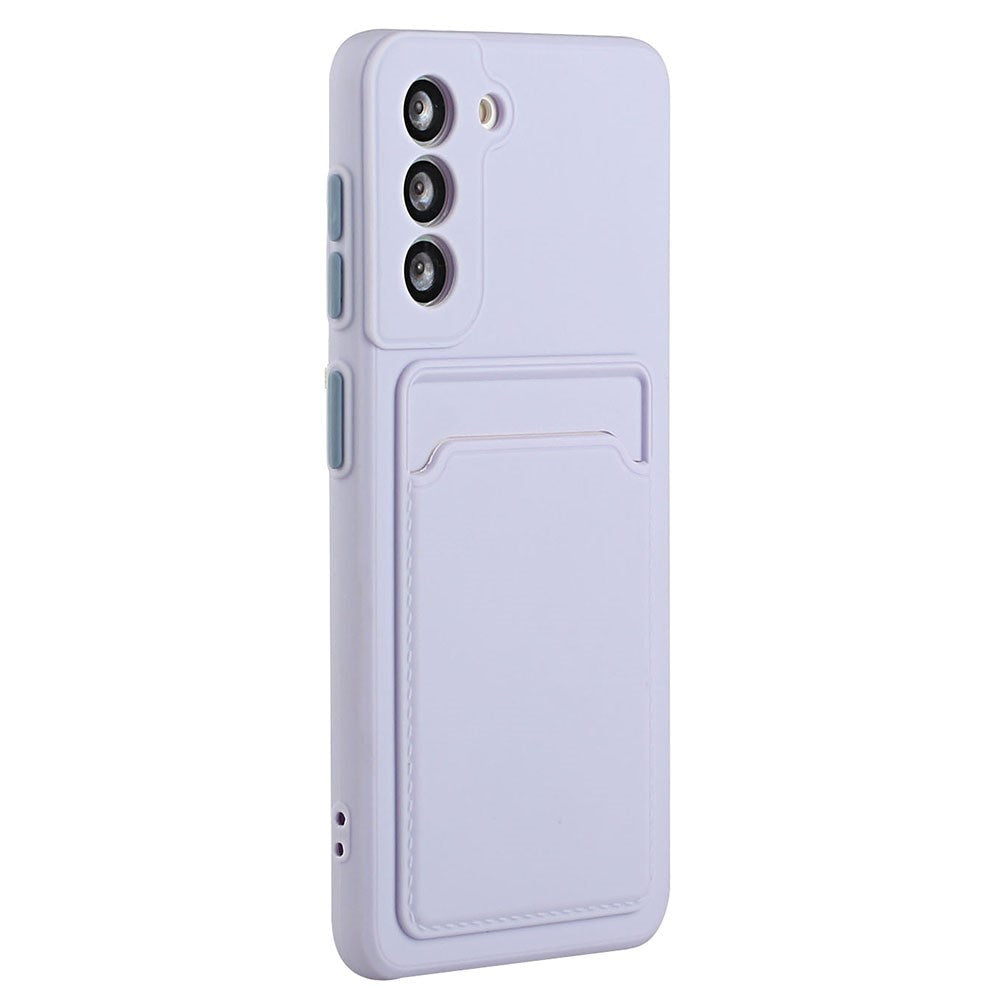Samsung Galaxy S23 Fleksibel Plastik Cover m. Kortholder - Lilla