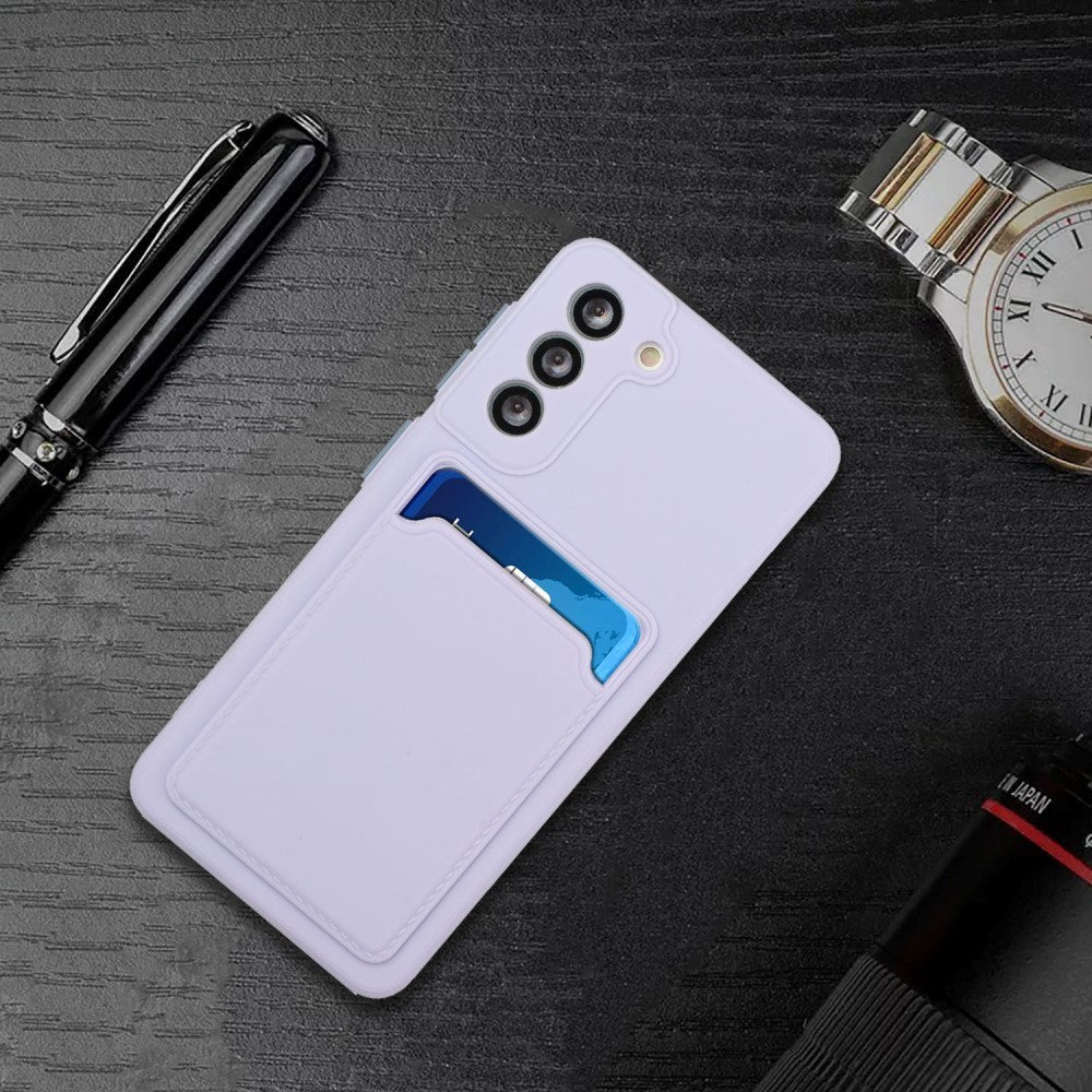 Samsung Galaxy S23 Fleksibel Plastik Cover m. Kortholder - Lilla