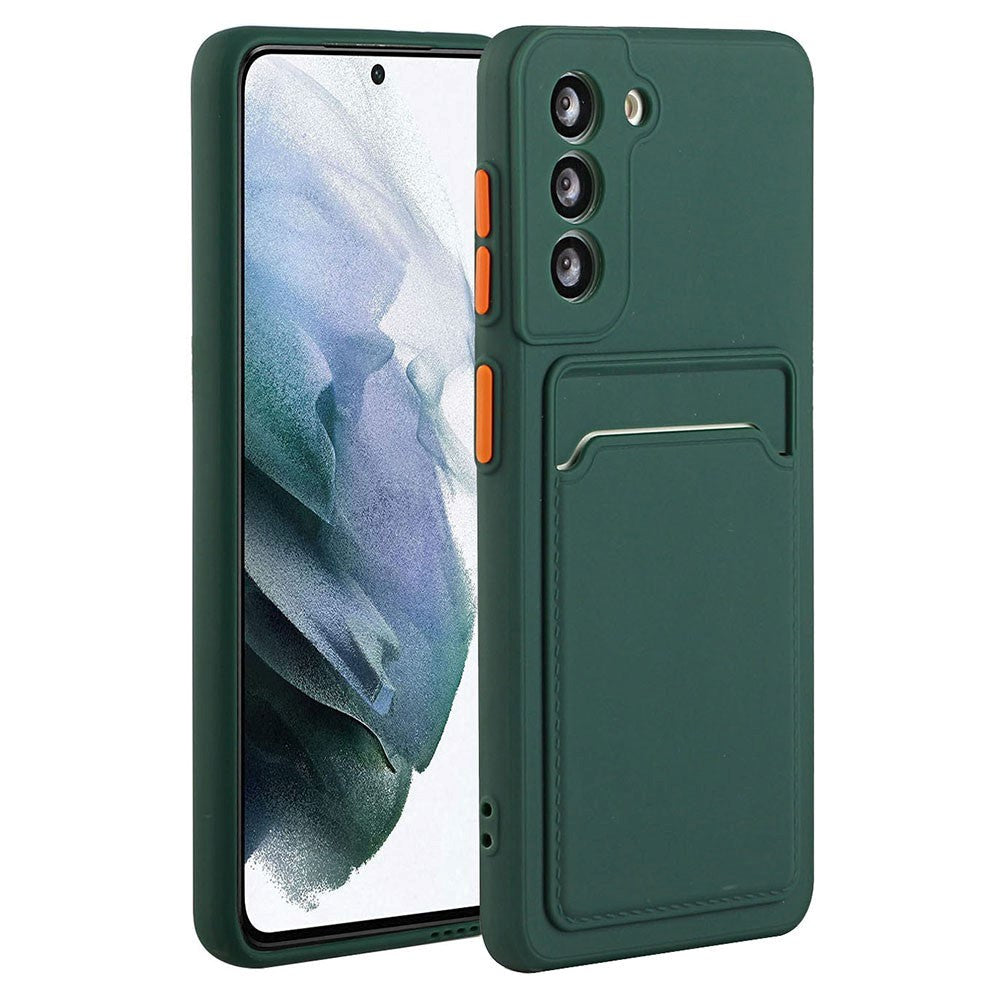 Samsung Galaxy S23 Fleksibel Plastik Cover m. Kortholder - Grøn