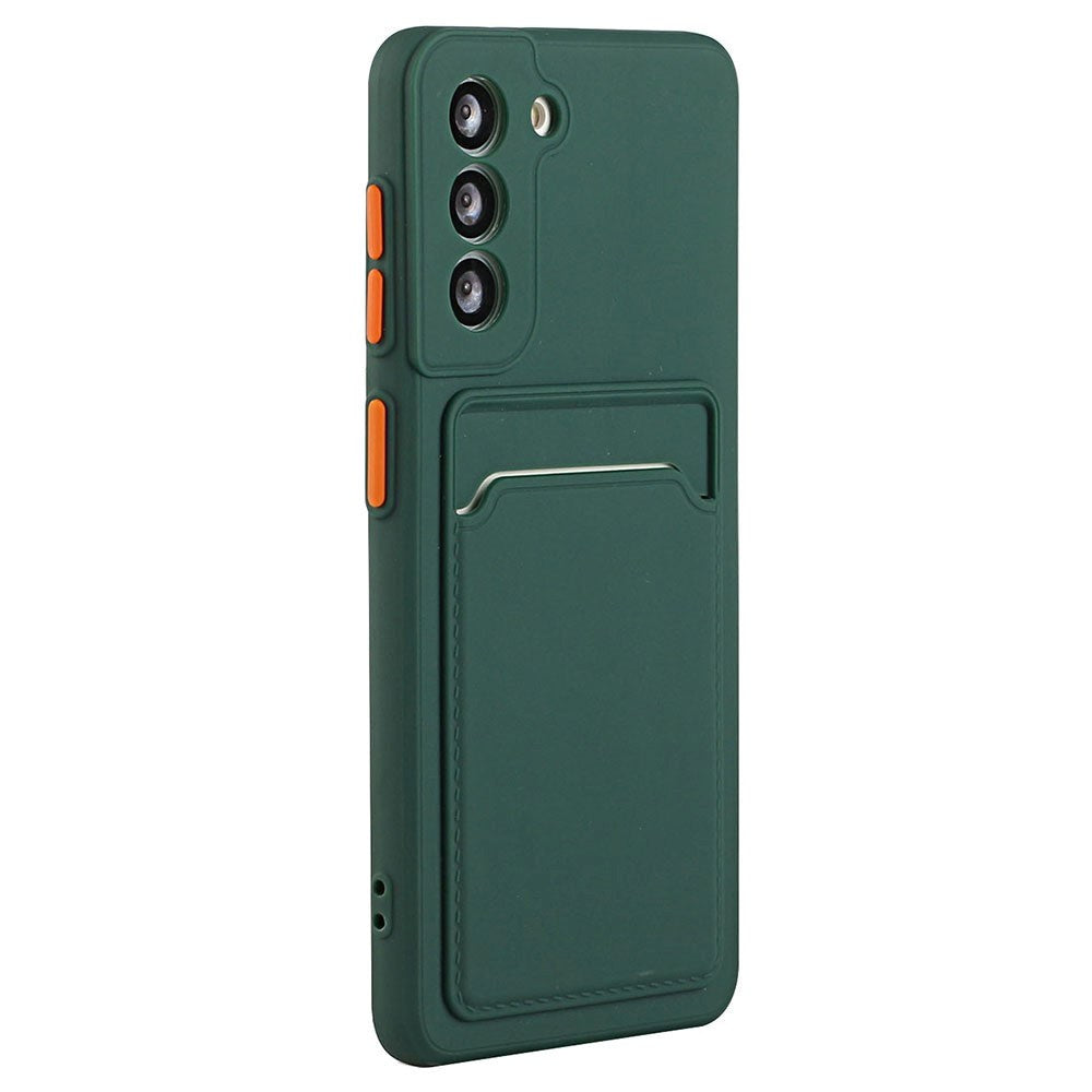 Samsung Galaxy S23 Fleksibel Plastik Cover m. Kortholder - Grøn