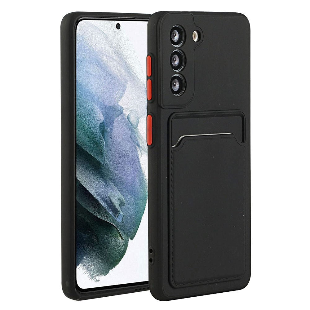 Samsung Galaxy S23 Fleksibel Plastik Cover m. Kortholder - Sort