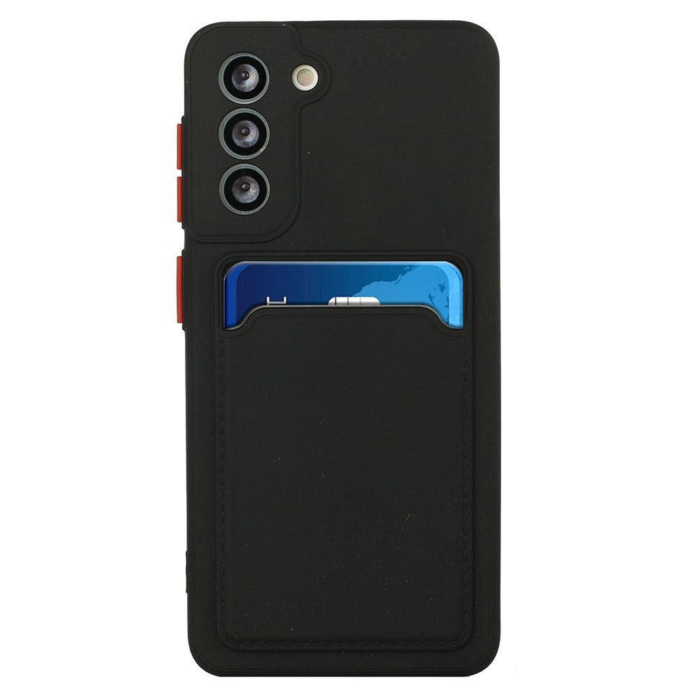 Samsung Galaxy S23 Fleksibel Plastik Cover m. Kortholder - Sort