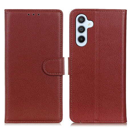 Samsung Galaxy A24 Litchi Læder Cover m. Pung - Brun