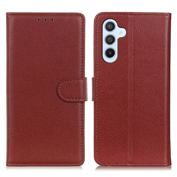 Samsung Galaxy A24 Litchi Læder Cover m. Pung - Brun