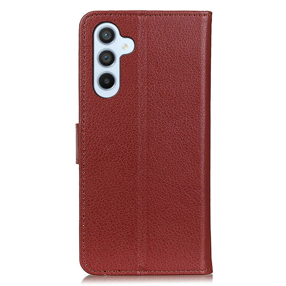 Samsung Galaxy A24 Litchi Læder Cover m. Pung - Brun