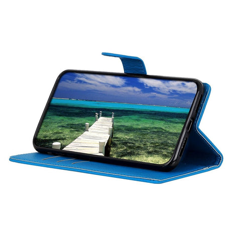 Samsung Galaxy A24 Litchi Læder Cover m. Pung - Blå