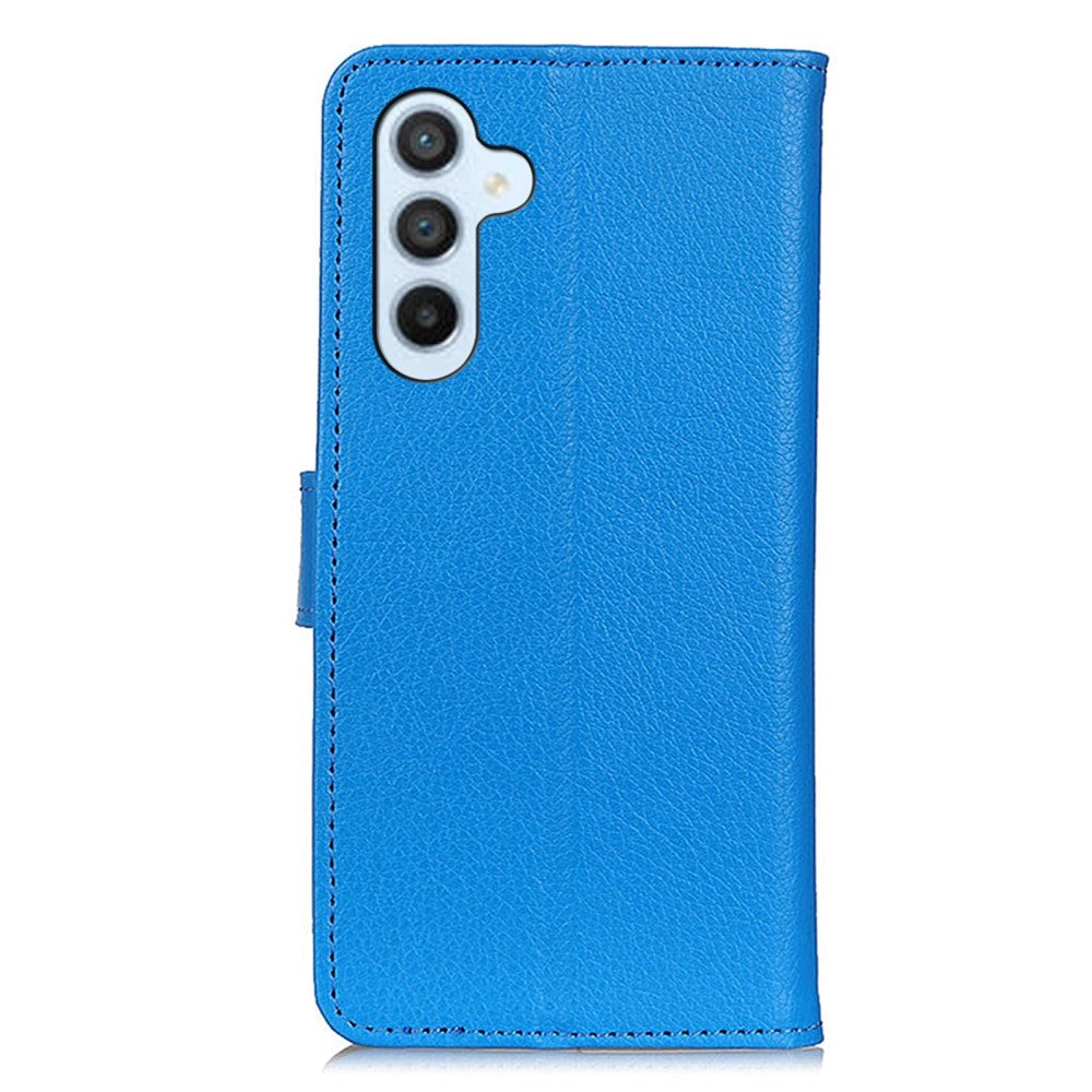Samsung Galaxy A24 Litchi Læder Cover m. Pung - Blå
