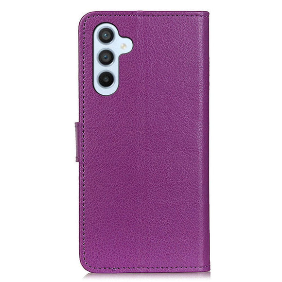 Samsung Galaxy A24 Litchi Læder Cover m. Pung - Lilla
