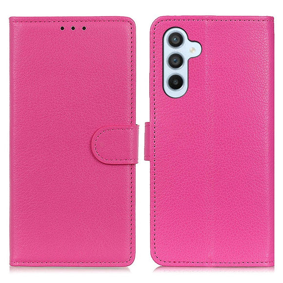 Samsung Galaxy A24 Litchi Læder Cover m. Pung - Lyserød