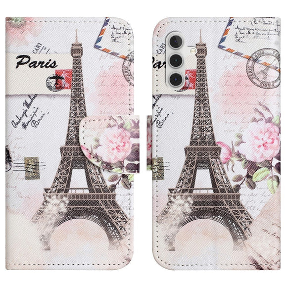 Samsung Galaxy A24 Læder Cover m. Pung & Ståfunktion - Eiffeltårn