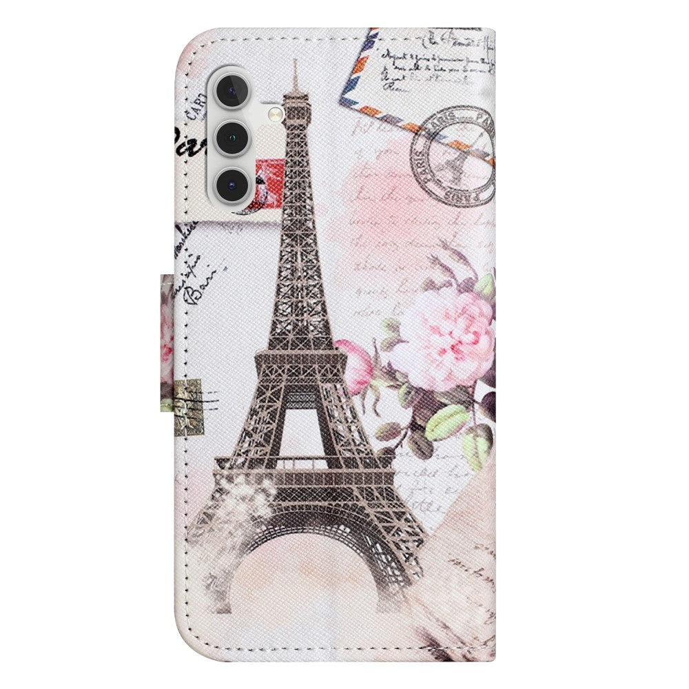 Samsung Galaxy A24 Læder Cover m. Pung & Ståfunktion - Eiffeltårn