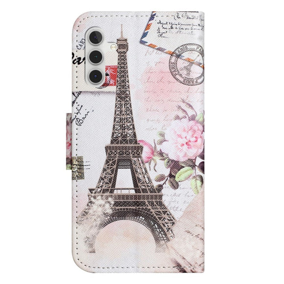 Samsung Galaxy A24 Læder Cover m. Pung & Ståfunktion - Eiffeltårn