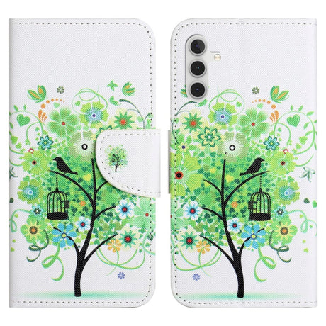 Samsung Galaxy A24 Læder Cover m. Pung & Ståfunktion - Grønt Træ