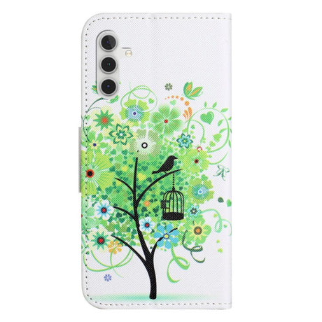 Samsung Galaxy A24 Læder Cover m. Pung & Ståfunktion - Grønt Træ