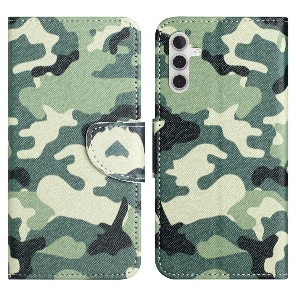 Samsung Galaxy A24 Læder Cover m. Pung & Ståfunktion - Camouflage