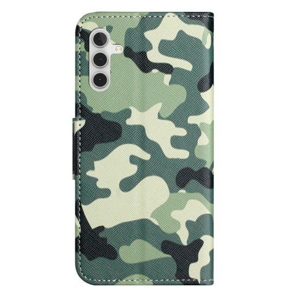 Samsung Galaxy A24 Læder Cover m. Pung & Ståfunktion - Camouflage