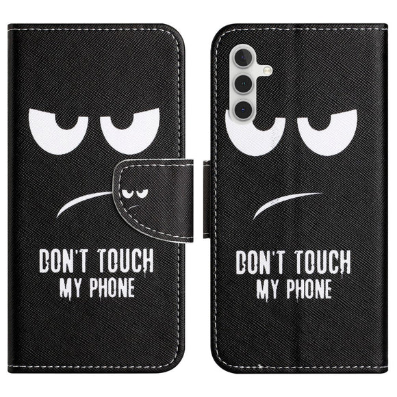 Samsung Galaxy A24 Læder Cover m. Pung & Ståfunktion - "Dont Touch My phone"