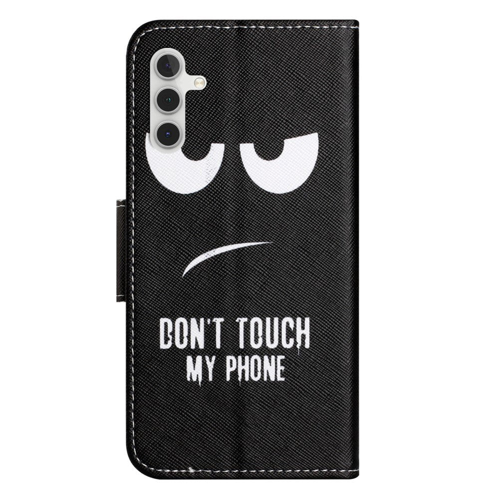 Samsung Galaxy A24 Læder Cover m. Pung & Ståfunktion - "Dont Touch My phone"