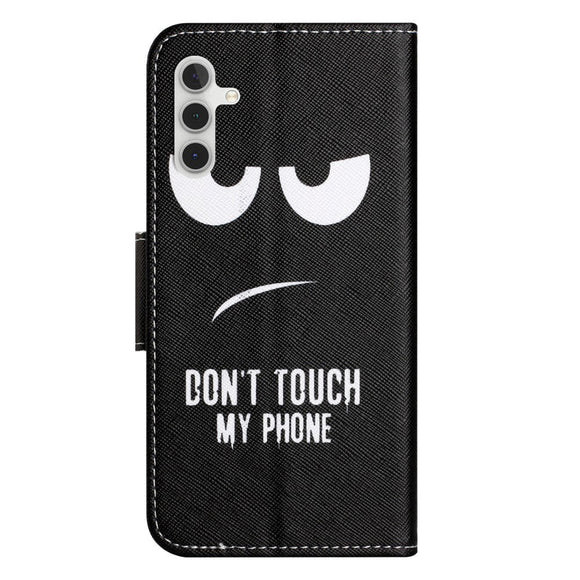 Samsung Galaxy A24 Læder Cover m. Pung & Ståfunktion - "Dont Touch My phone"