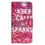Samsung Galaxy A24 Læder Cover m. Pung & Ståfunktion - "Keep Calm and Sparkle"