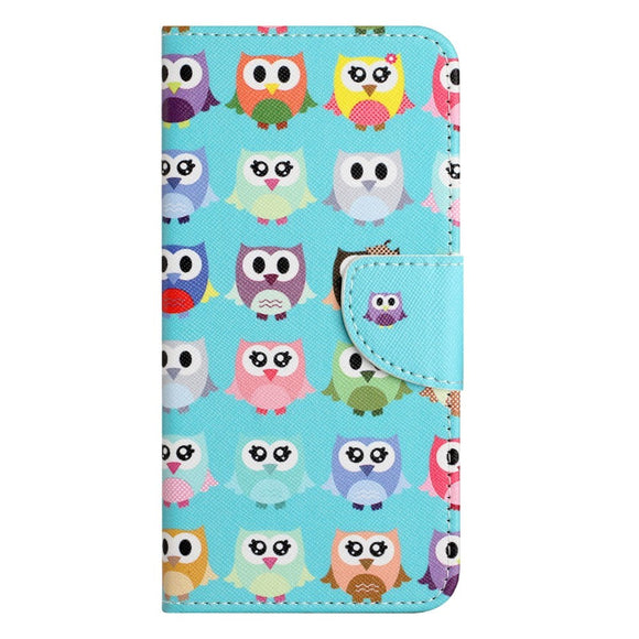 Samsung Galaxy A24 Læder Cover m. Pung & Ståfunktion - Ugler
