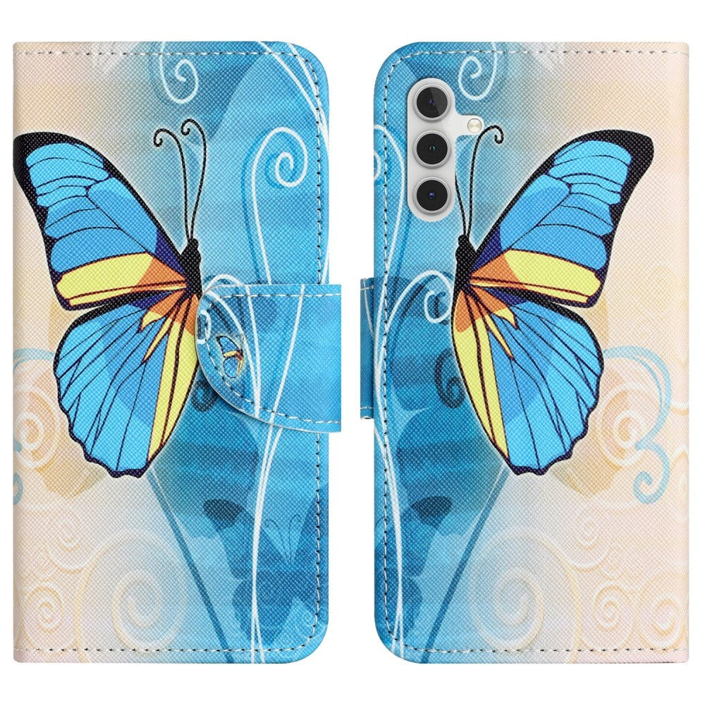 Samsung Galaxy A24 Læder Cover m. Pung & Ståfunktion - Sommerfugl
