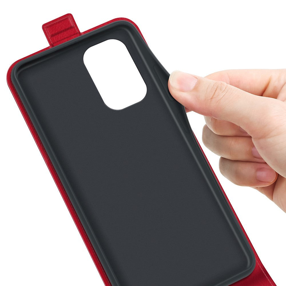 Nokia X30 Vertikalt Læder Cover m. Kortholder - Rød