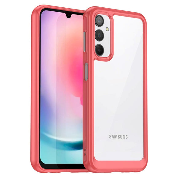 Samsung Galaxy A24 Acrylic Combo Cover Gennemsigtig / Rød